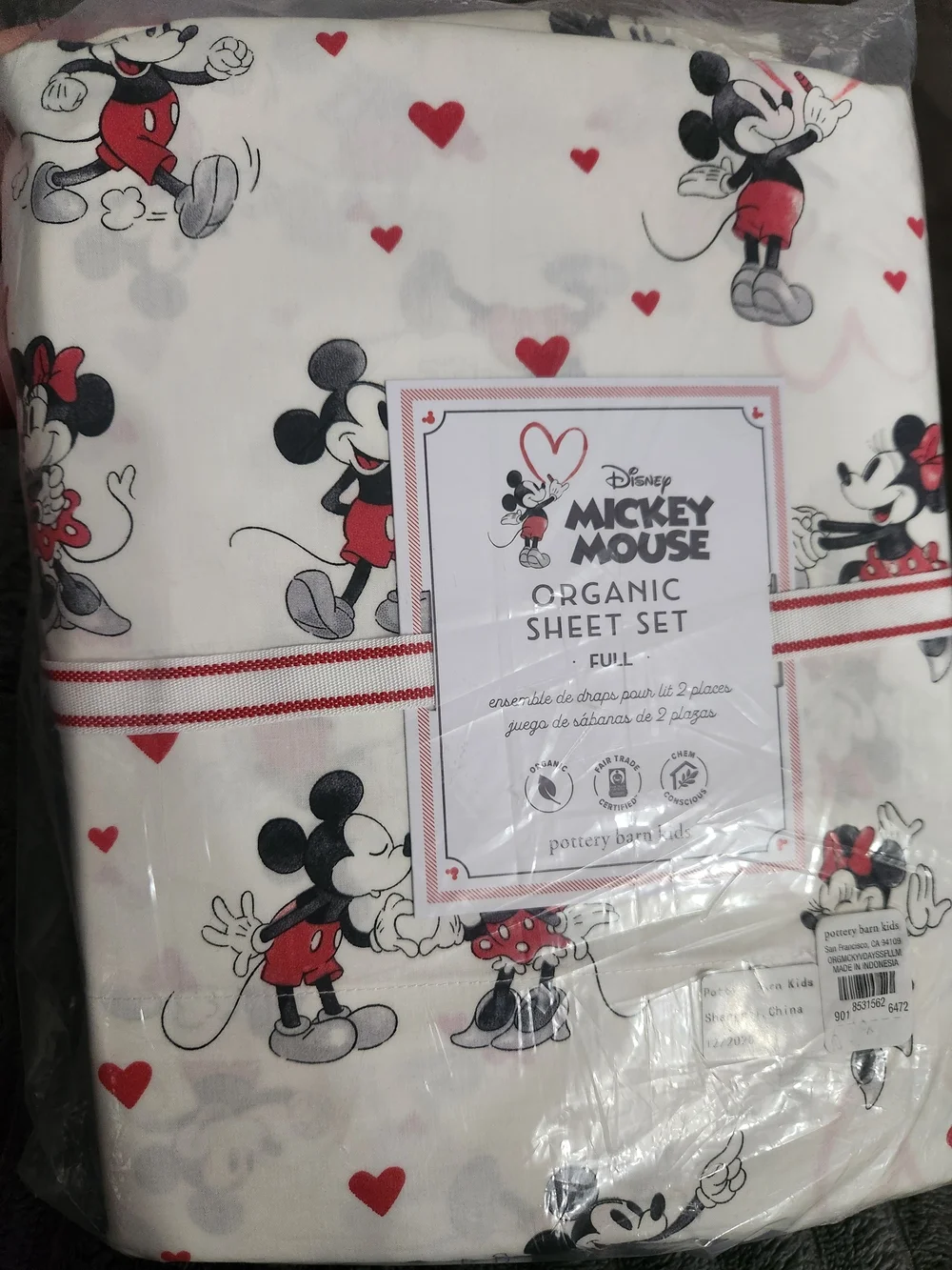 Pottery Barn KIDS x Disney FULL Valentine Sheet SET